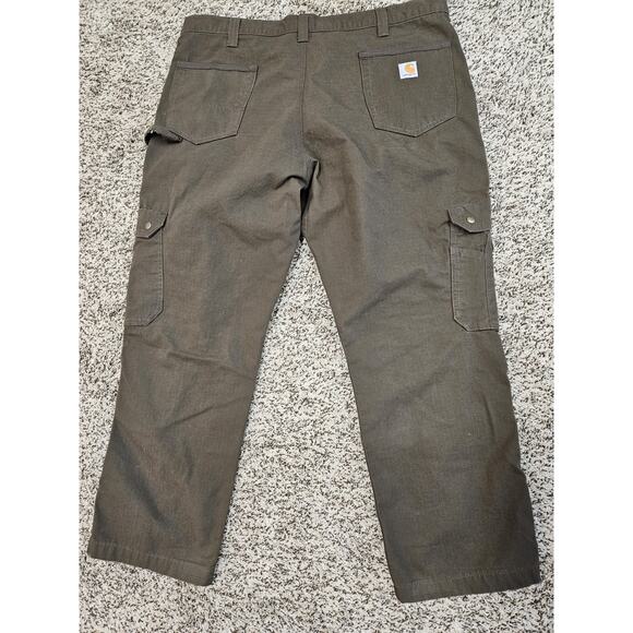 Carhartt Pants Double Knee Cargo Carpenter Relaxed Fit Ripstop Men 42X30 Brown - Picture 7 of 9